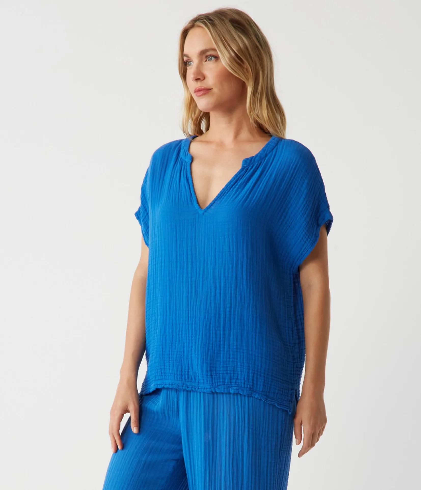 naomi_split_neck_top_34.webp Michael Stars Naomi Split Neck Top- Tops, Blouses & Shirts