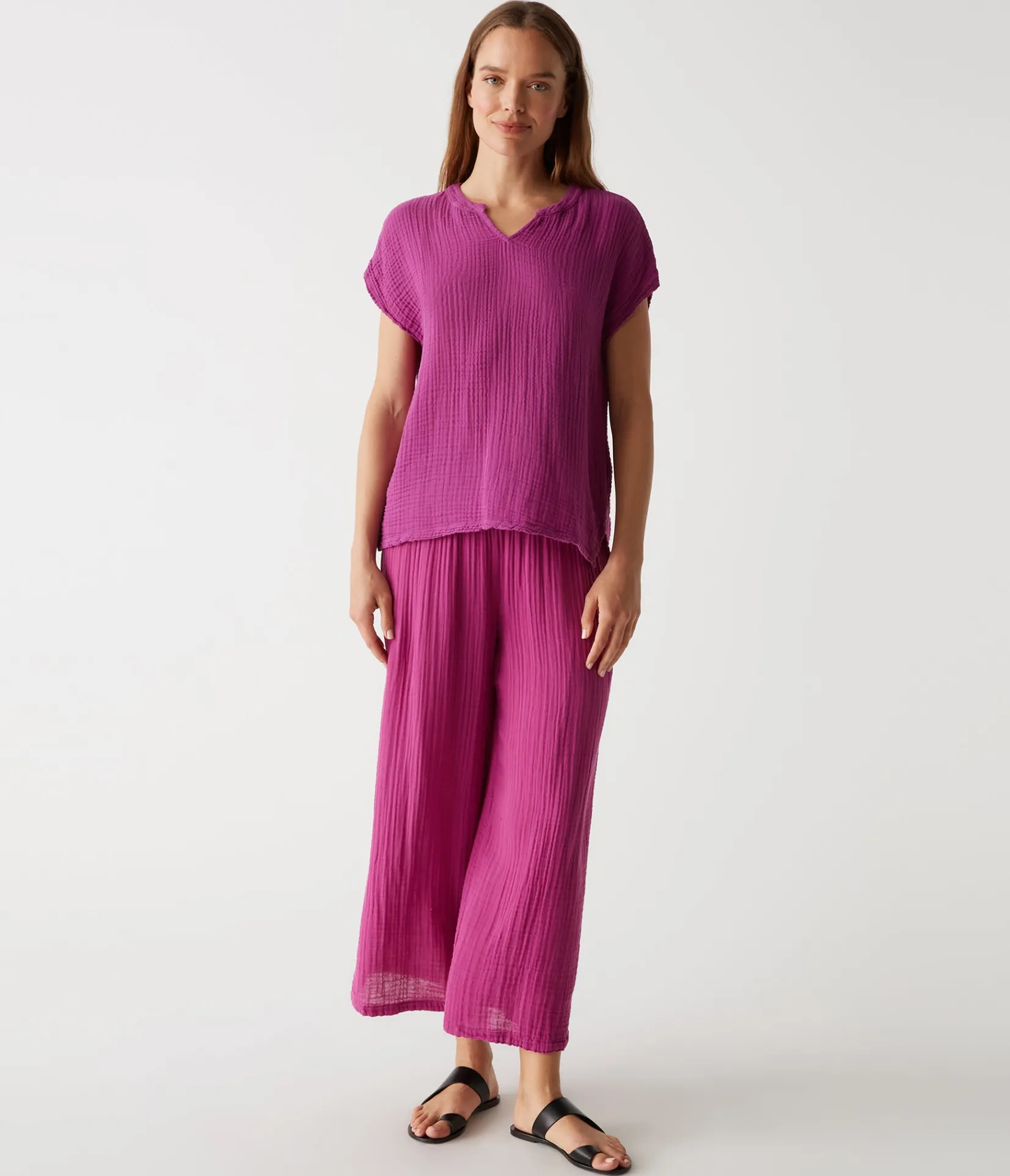 naomi_split_neck_top_45.webp Michael Stars Naomi Split Neck Top- Tops, Blouses & Shirts