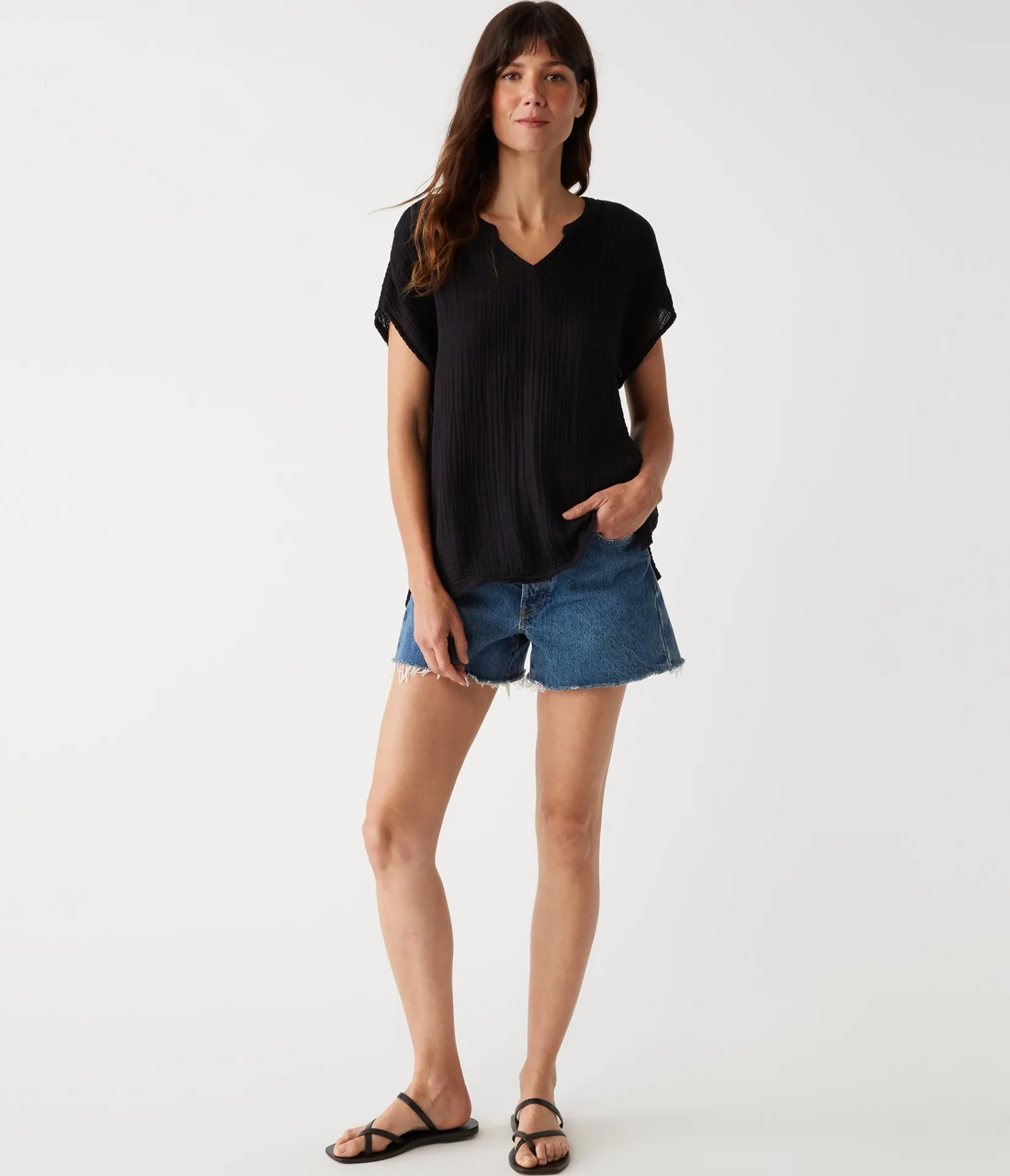 naomi_split_neck_top_53.webp Michael Stars Naomi Split Neck Top- Tops, Blouses & Shirts