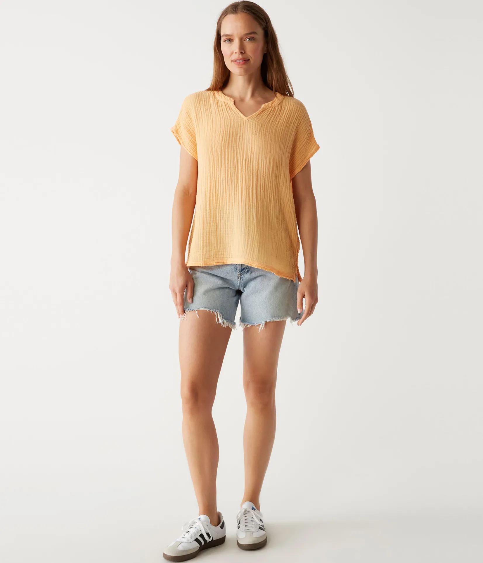 naomi_split_neck_top_9.webp Michael Stars Naomi Split Neck Top- Tops, Blouses & Shirts