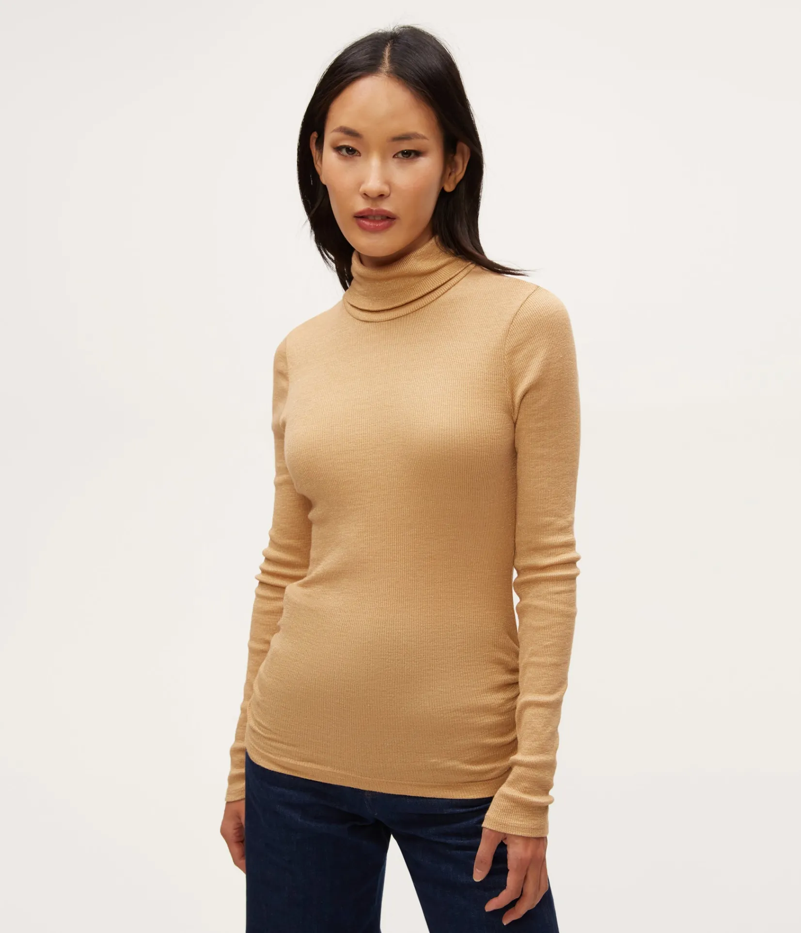 nessa_shine_turtleneck_0.webp Michael Stars Nessa Shine Turtleneck- T-Shirts | Shine T-Shirts