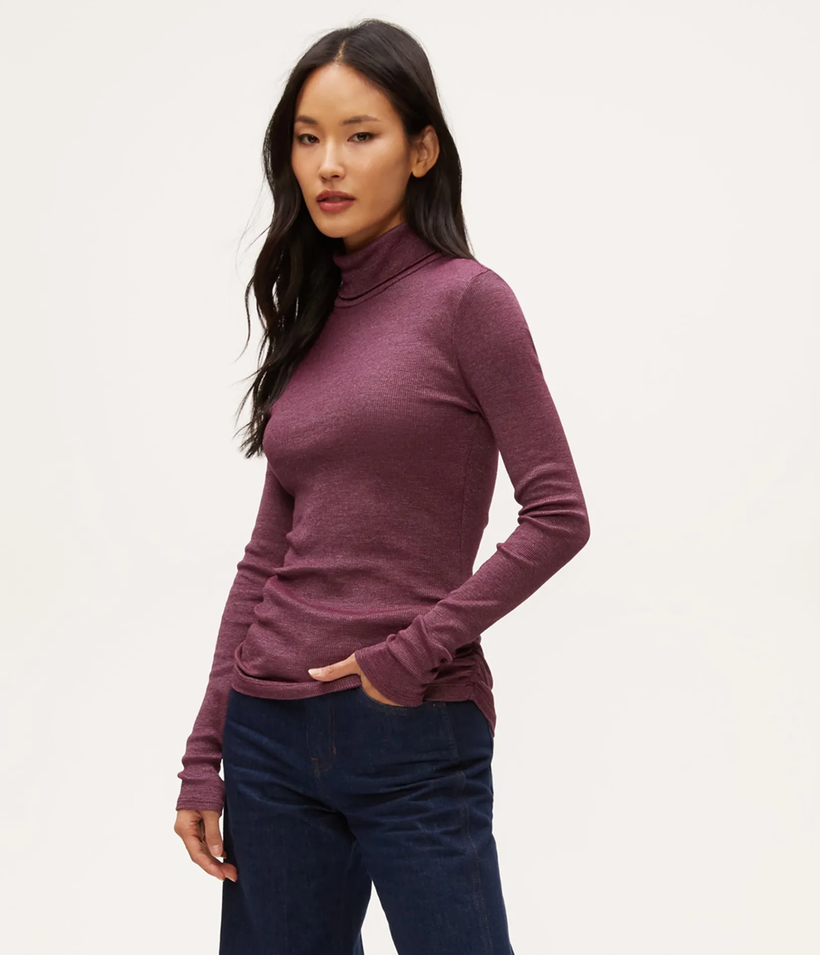 nessa_shine_turtleneck_10.webp Michael Stars Nessa Shine Turtleneck- T-Shirts | Shine T-Shirts