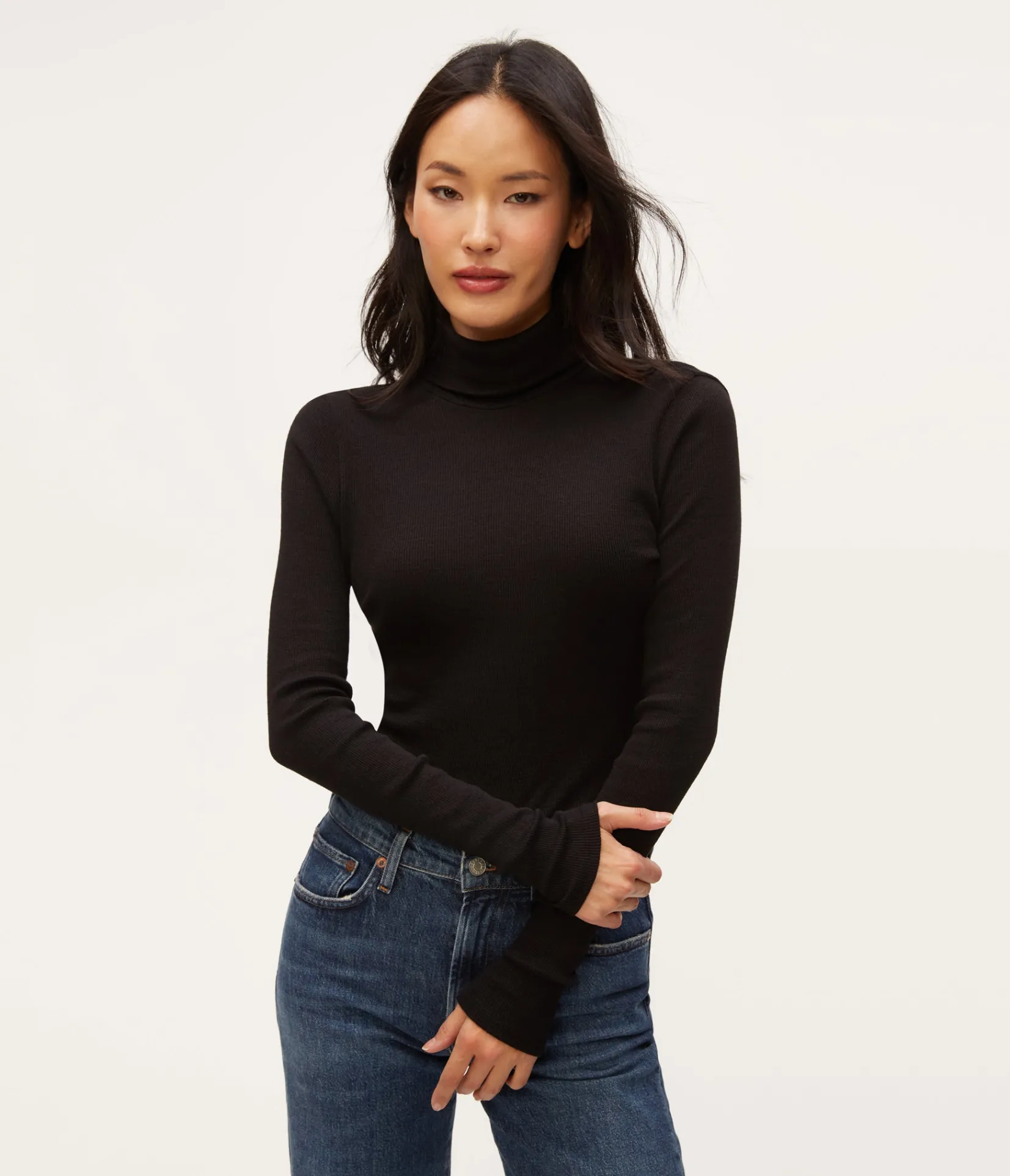 nessa_shine_turtleneck_12.webp Michael Stars Nessa Shine Turtleneck- T-Shirts | Shine T-Shirts