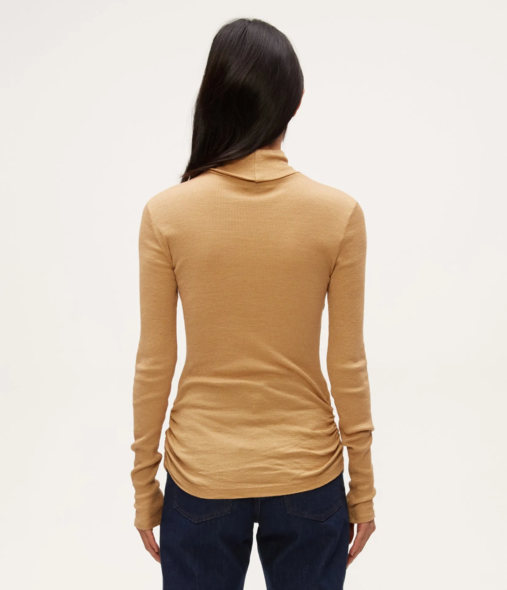 nessa_shine_turtleneck_3.webp Michael Stars Nessa Shine Turtleneck- T-Shirts | Shine T-Shirts