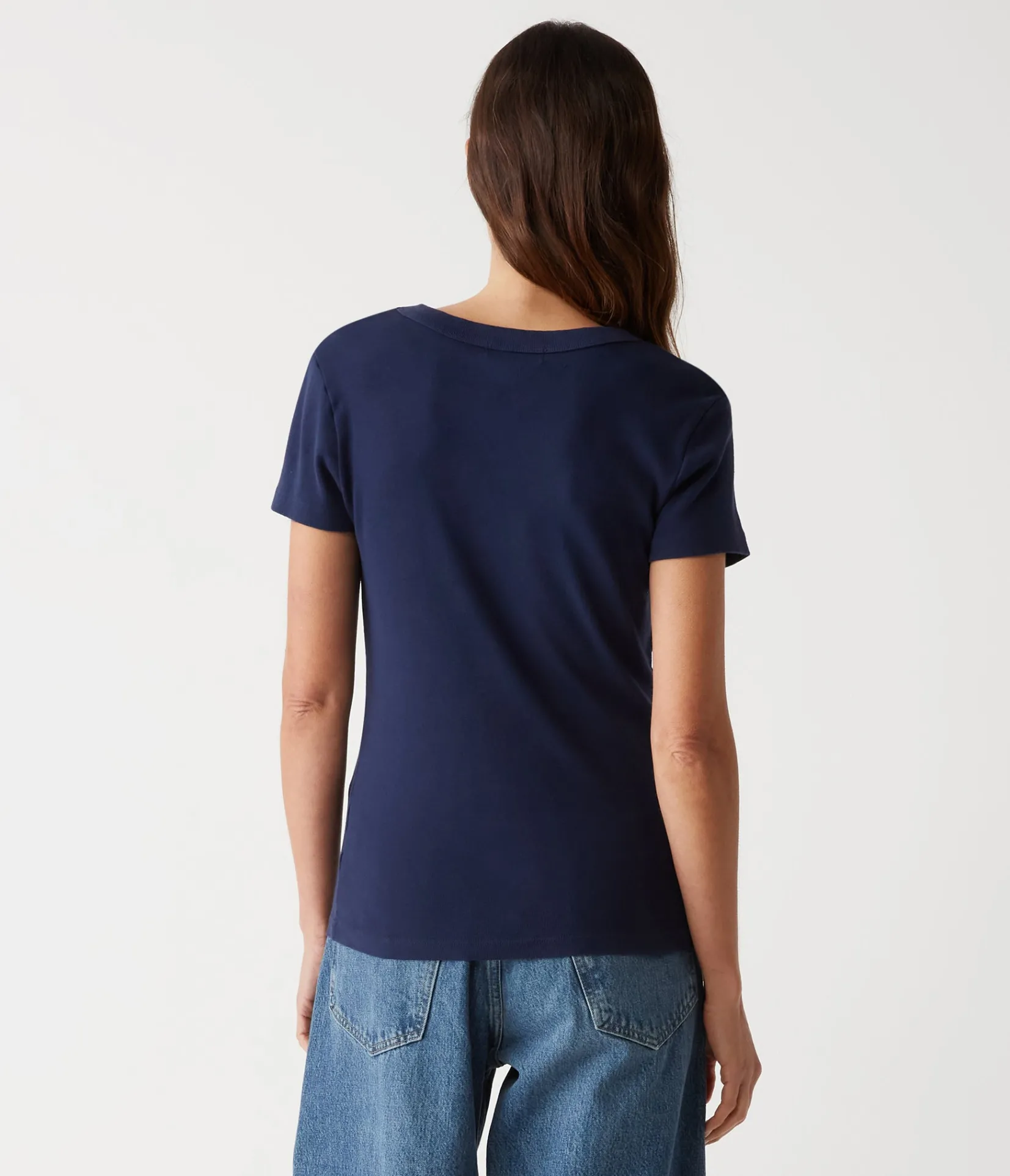 nikki_vneck_tee_11.webp Michael Stars Nikki V-Neck Tee- T-Shirts | 1x1 Cotton T-Shirts