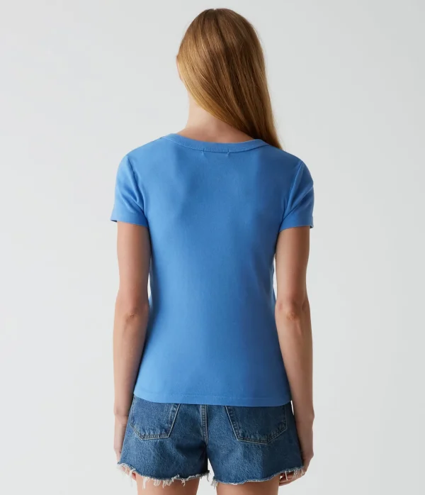 Michael Stars Nikki V-Neck Tee- T-Shirts | 1x1 Cotton T-Shirts