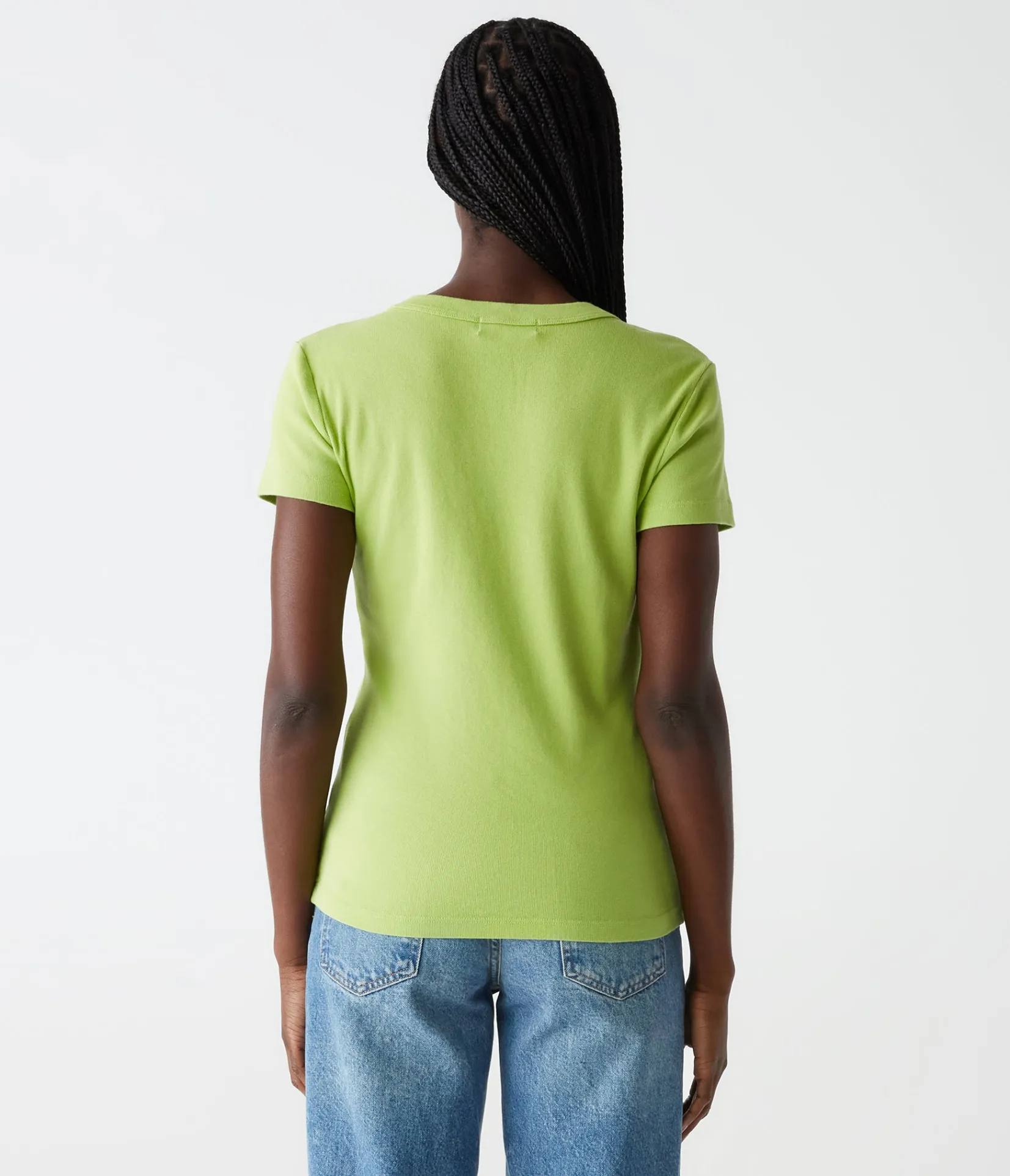 nikki_vneck_tee_26.webp Michael Stars Nikki V-Neck Tee- T-Shirts | 1x1 Cotton T-Shirts