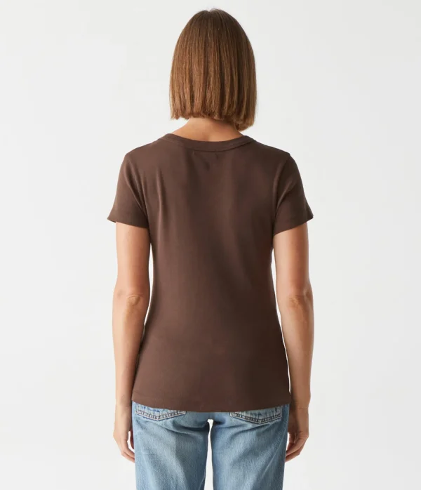 Michael Stars Nikki V-Neck Tee- T-Shirts | 1x1 Cotton T-Shirts