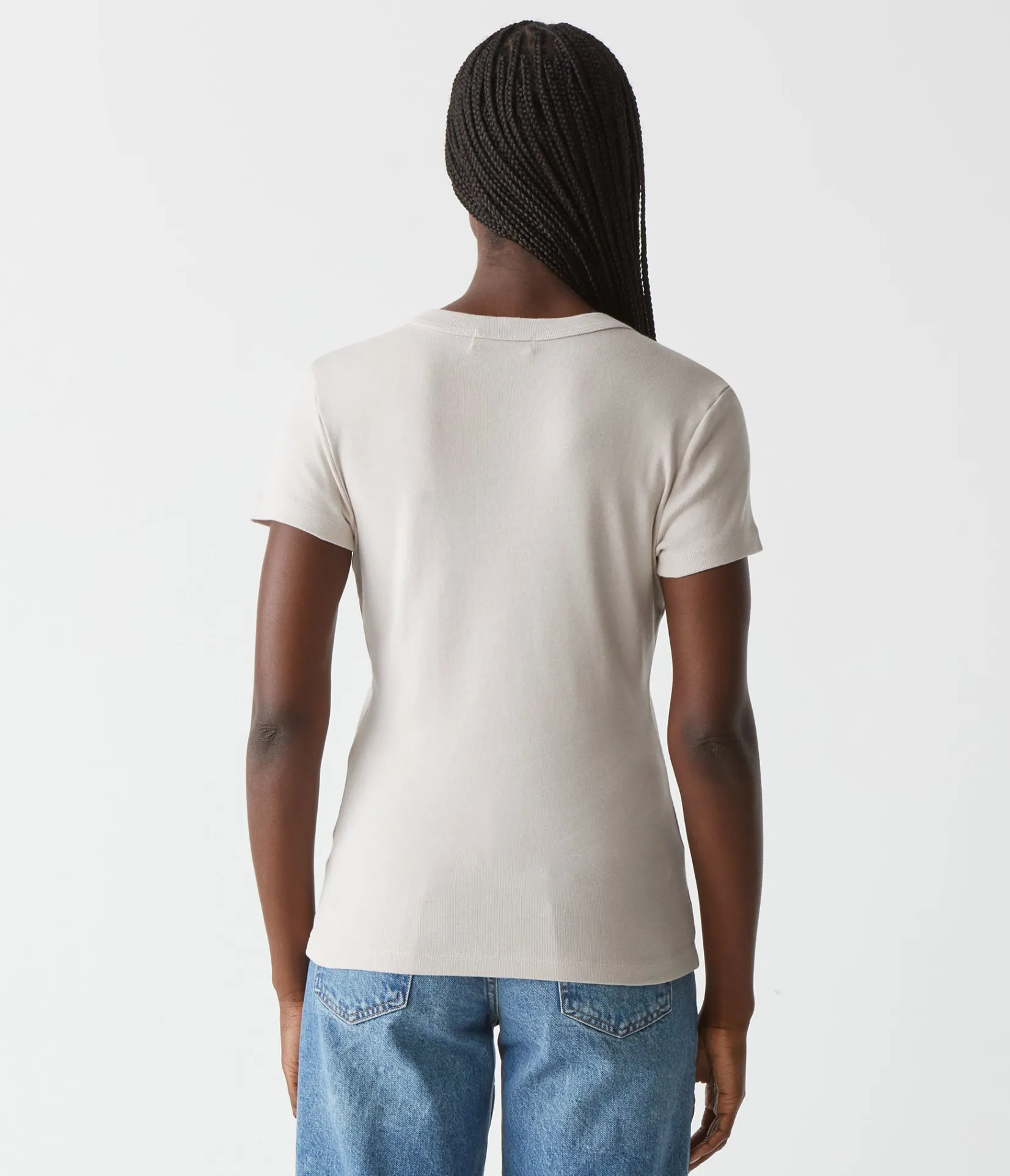 nikki_vneck_tee_58.webp Michael Stars Nikki V-Neck Tee- T-Shirts | 1x1 Cotton T-Shirts