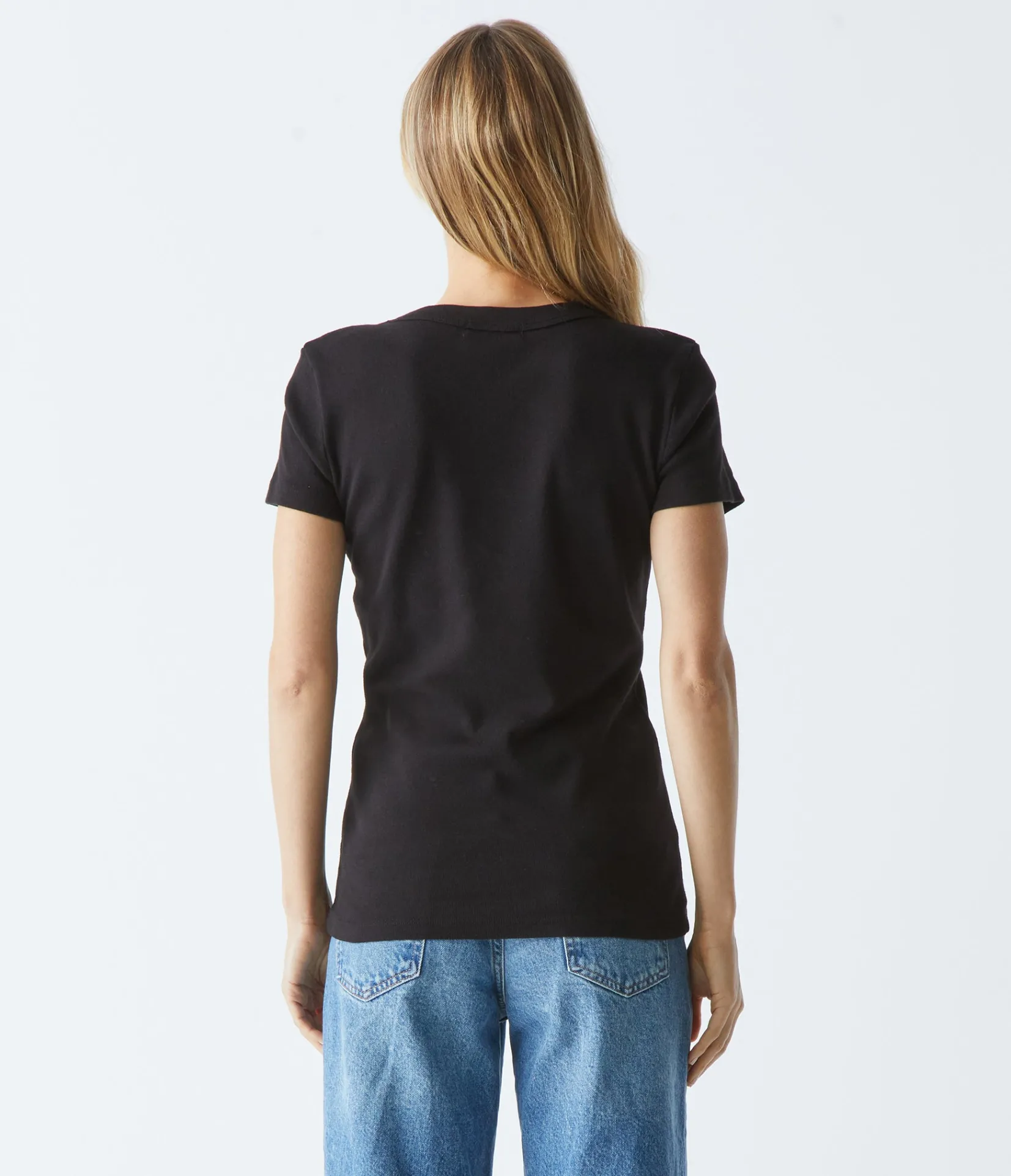 nikki_vneck_tee_7.webp Michael Stars Nikki V-Neck Tee- T-Shirts | 1x1 Cotton T-Shirts