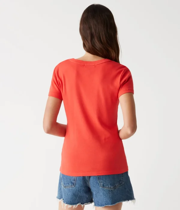Michael Stars Nikki V-Neck Tee- T-Shirts | 1x1 Cotton T-Shirts