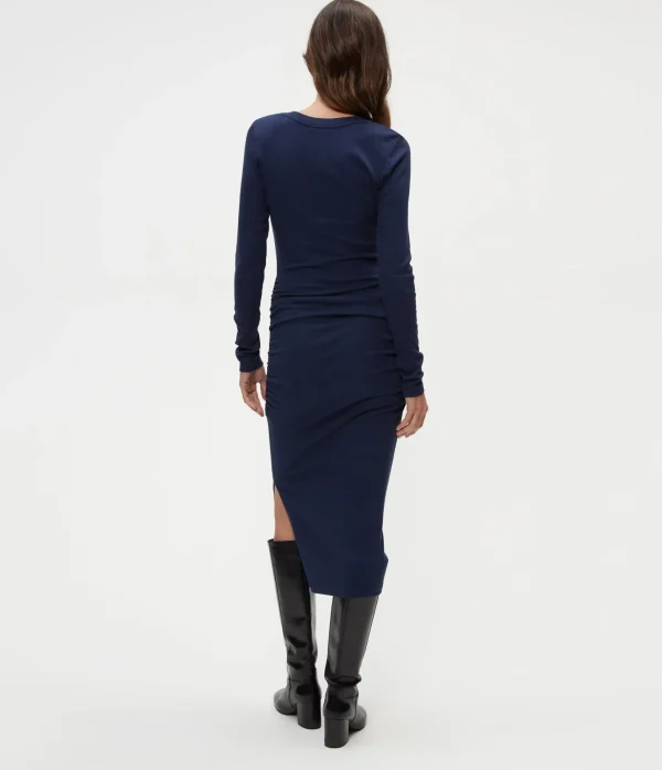 Michael Stars Nova Ribbed V-Neck Dress- Dresses | Knee Length Dresses