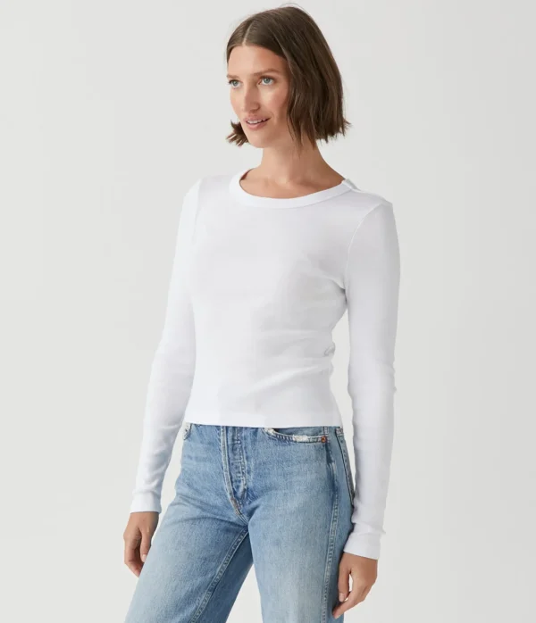 Michael Stars Orion Cropped Tee- T-Shirts | 1x1 Cotton T-Shirts