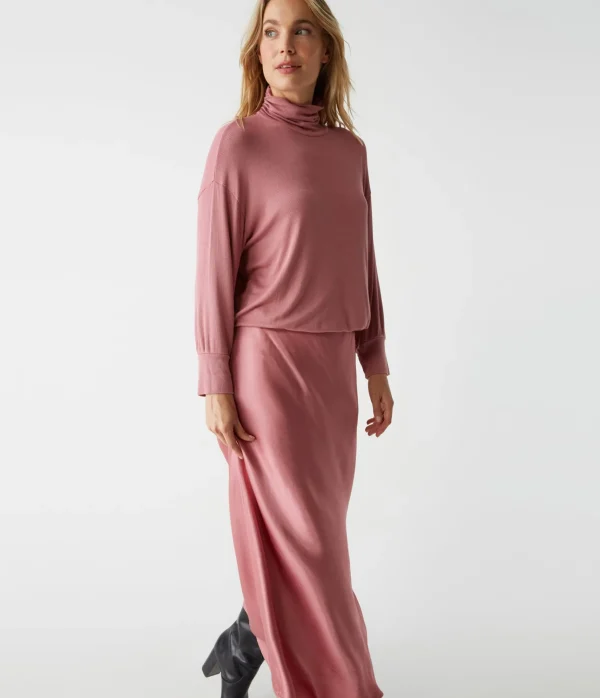 Michael Stars Padma Mixed Fabric Dress- Dresses | Midi Dresses
