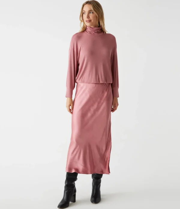 Michael Stars Padma Mixed Fabric Dress- Dresses | Midi Dresses
