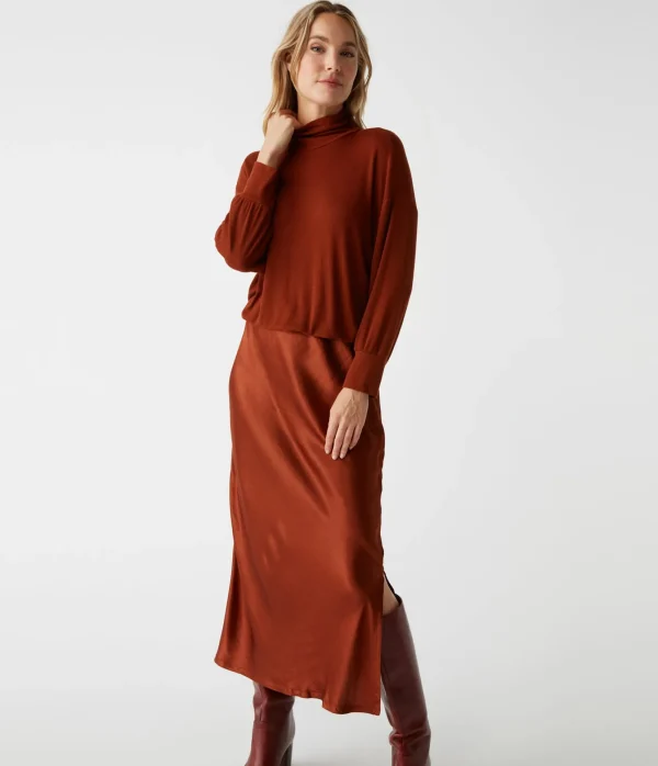 Michael Stars Padma Mixed Fabric Dress- Dresses | Midi Dresses