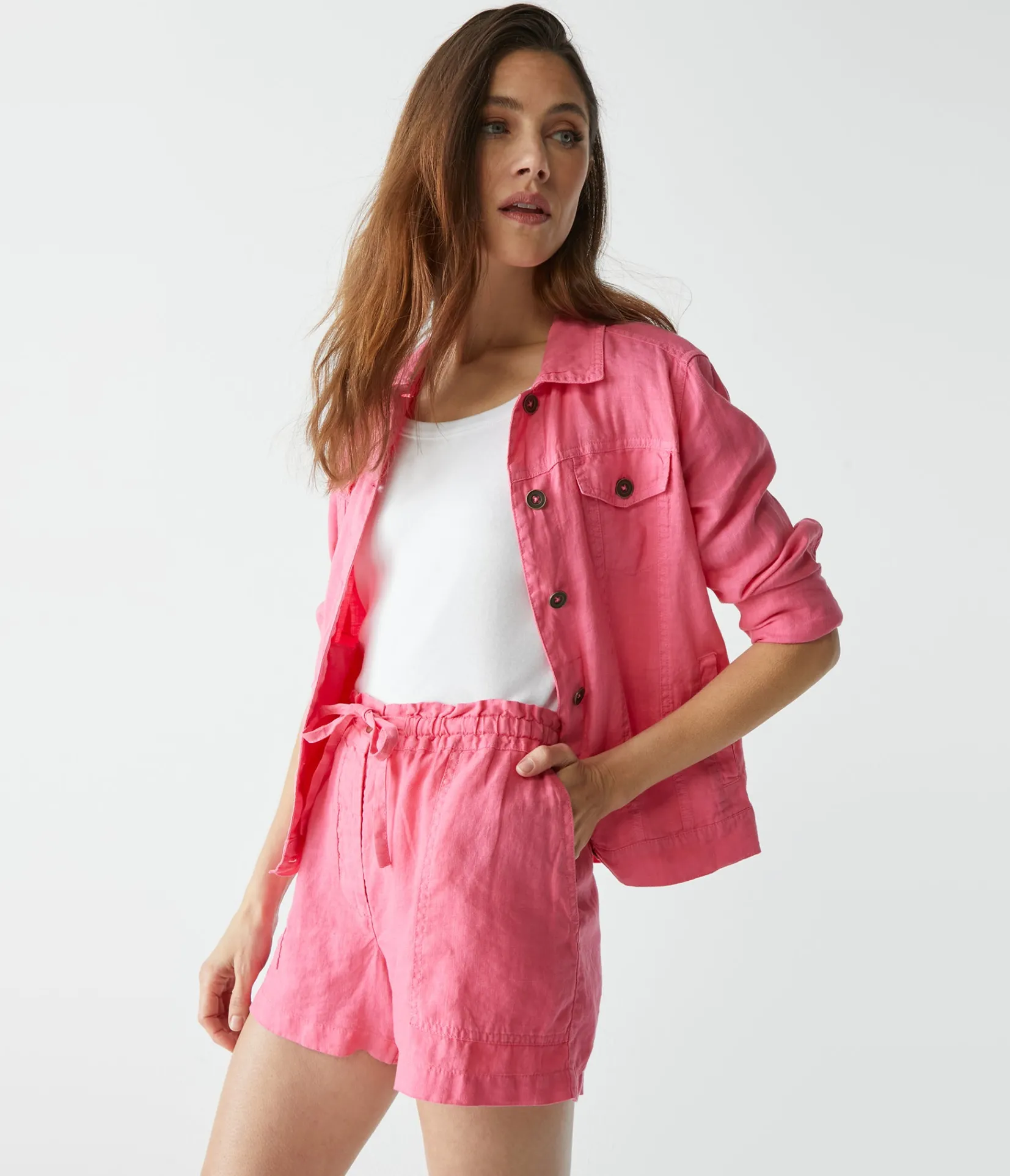 paulette_linen_short_12.webp Michael Stars Paulette Linen Short- Pants, Shorts & Skirts