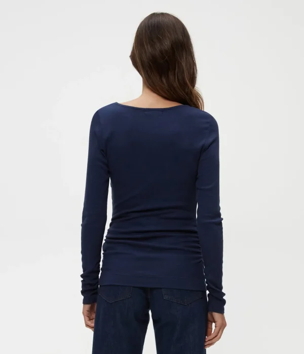 Michael Stars Petite Clarke Ruched Tee- T-Shirts | Ultra Rib T-Shirts