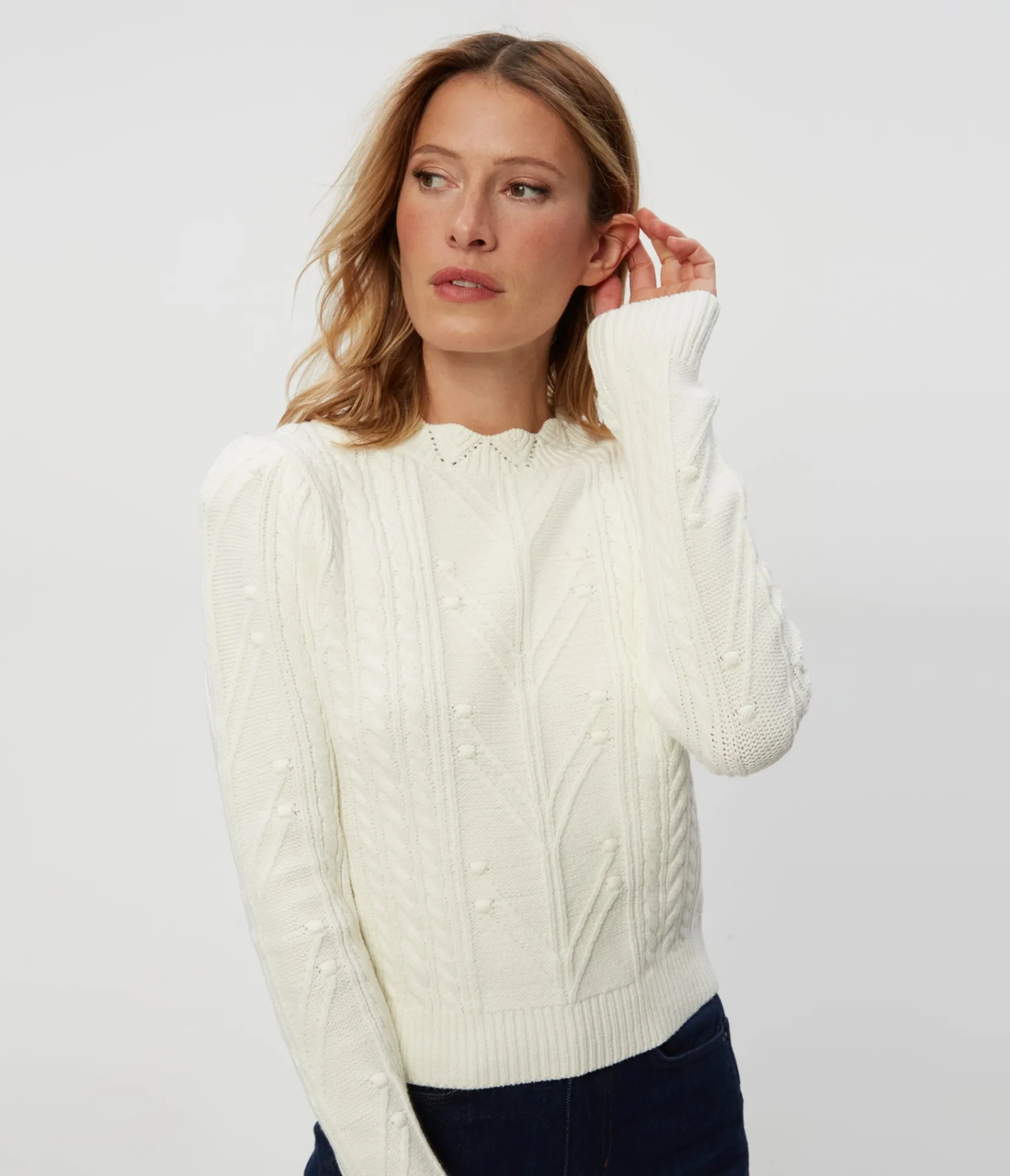 pia_cable_knit_sweater_6.webp Michael Stars Pia Cable Knit Sweater- Sweaters & Cardigans