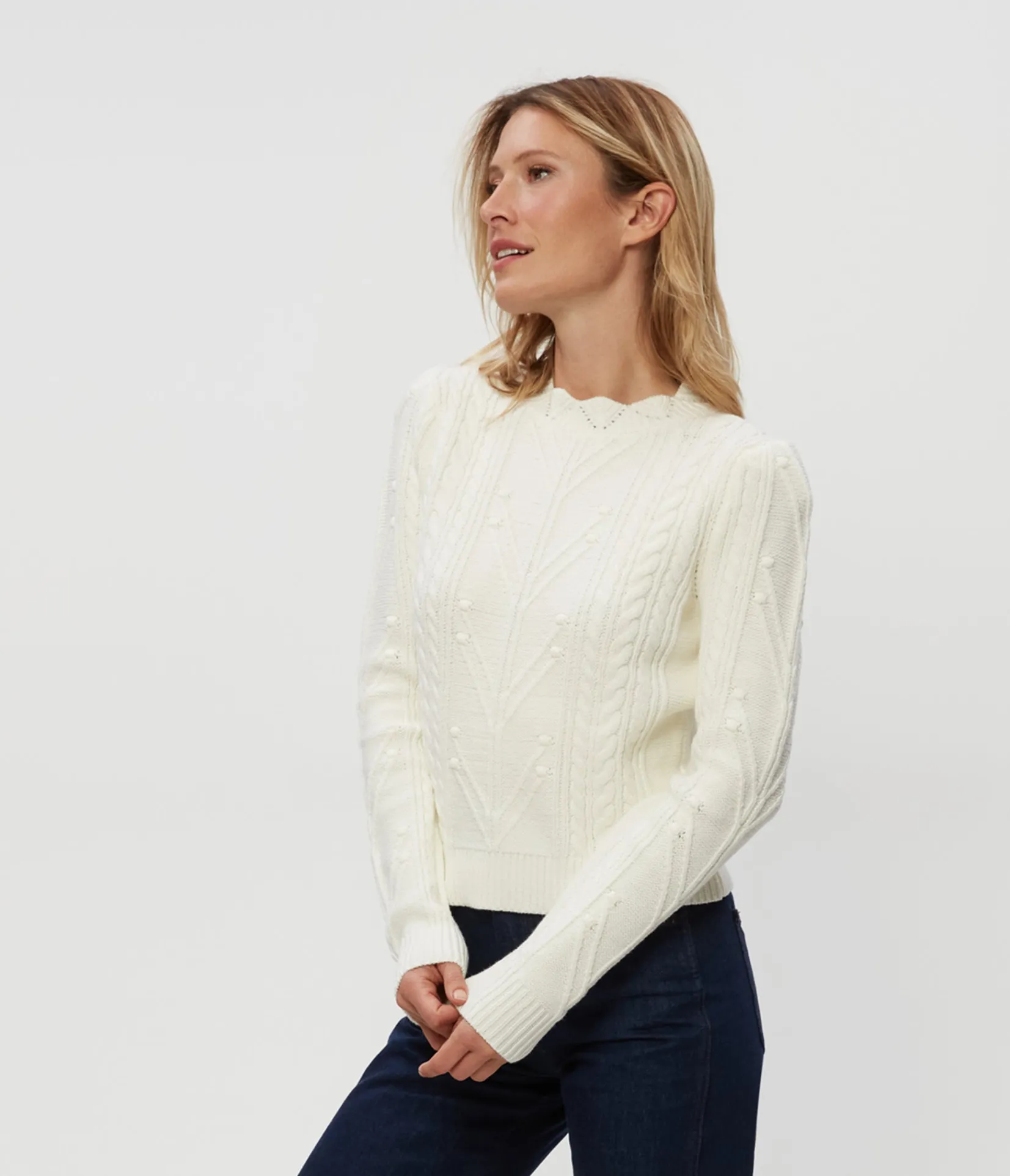pia_cable_knit_sweater_8.webp Michael Stars Pia Cable Knit Sweater- Sweaters & Cardigans