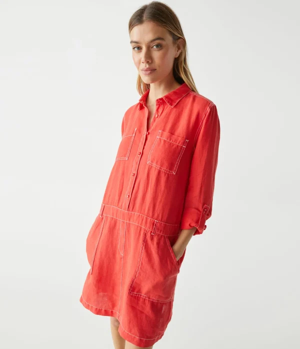 Michael Stars Pilar Linen Shirt Dress- Dresses | Mini Dresses