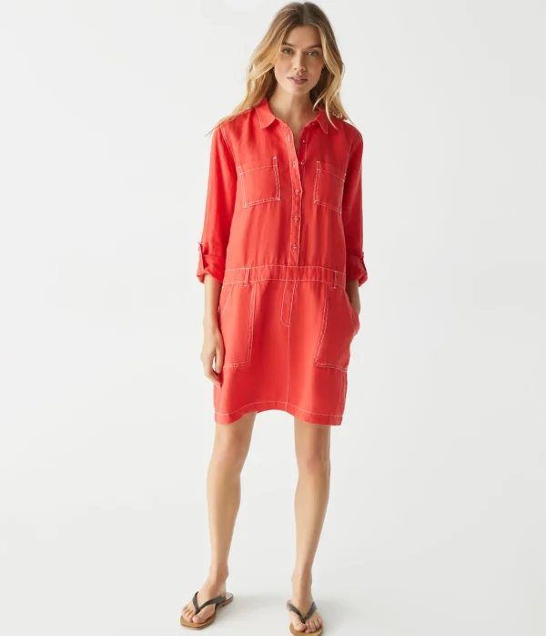 Michael Stars Pilar Linen Shirt Dress- Dresses | Mini Dresses