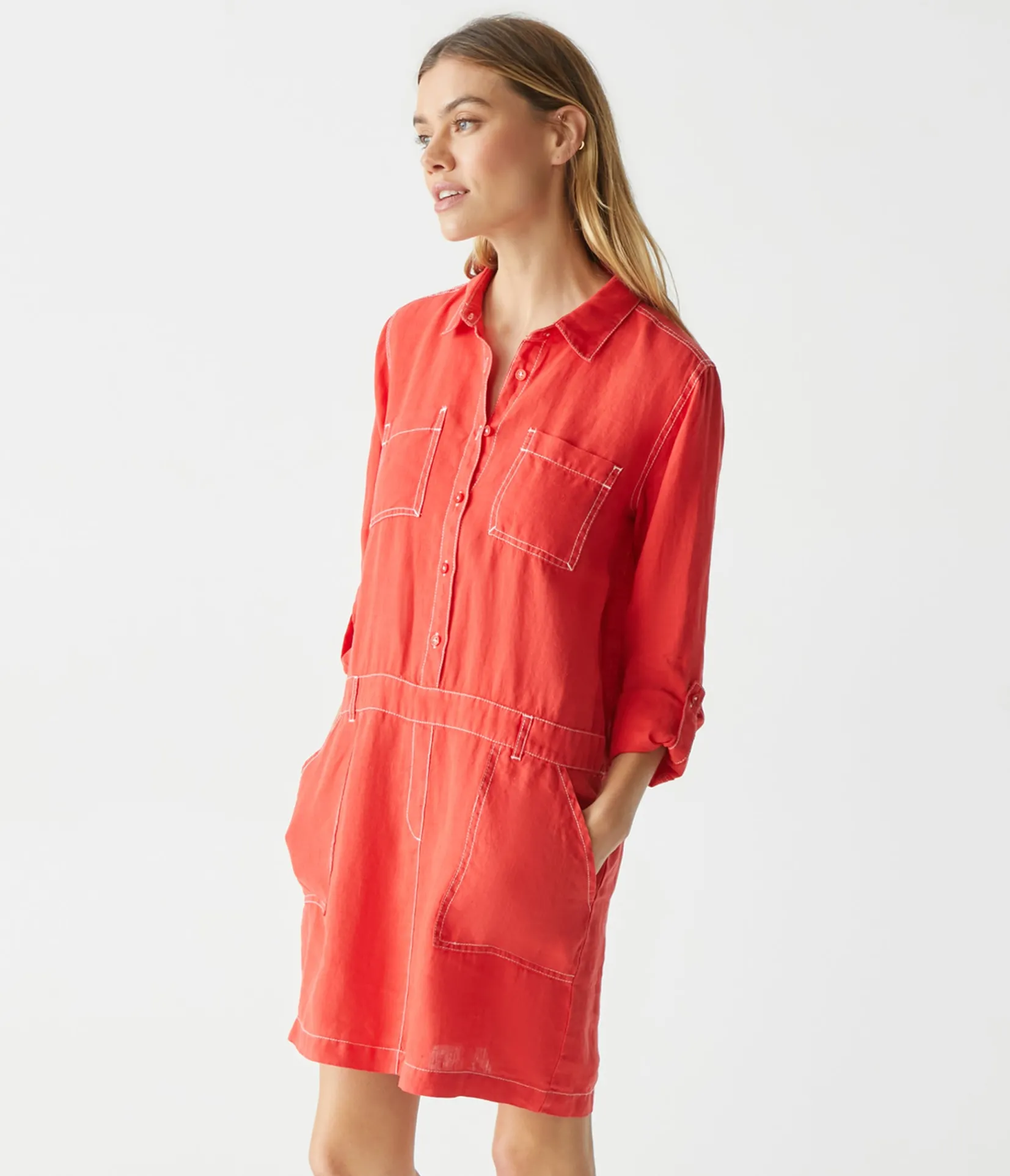 pilar_linen_shirt_dress_18.webp Michael Stars Pilar Linen Shirt Dress- Dresses | Mini Dresses