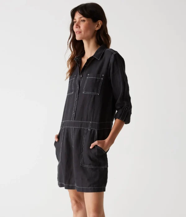 Michael Stars Pilar Linen Shirt Dress- Dresses | Mini Dresses
