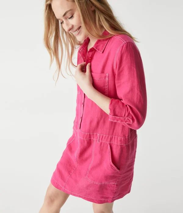 Michael Stars Pilar Linen Shirt Dress- Dresses | Mini Dresses