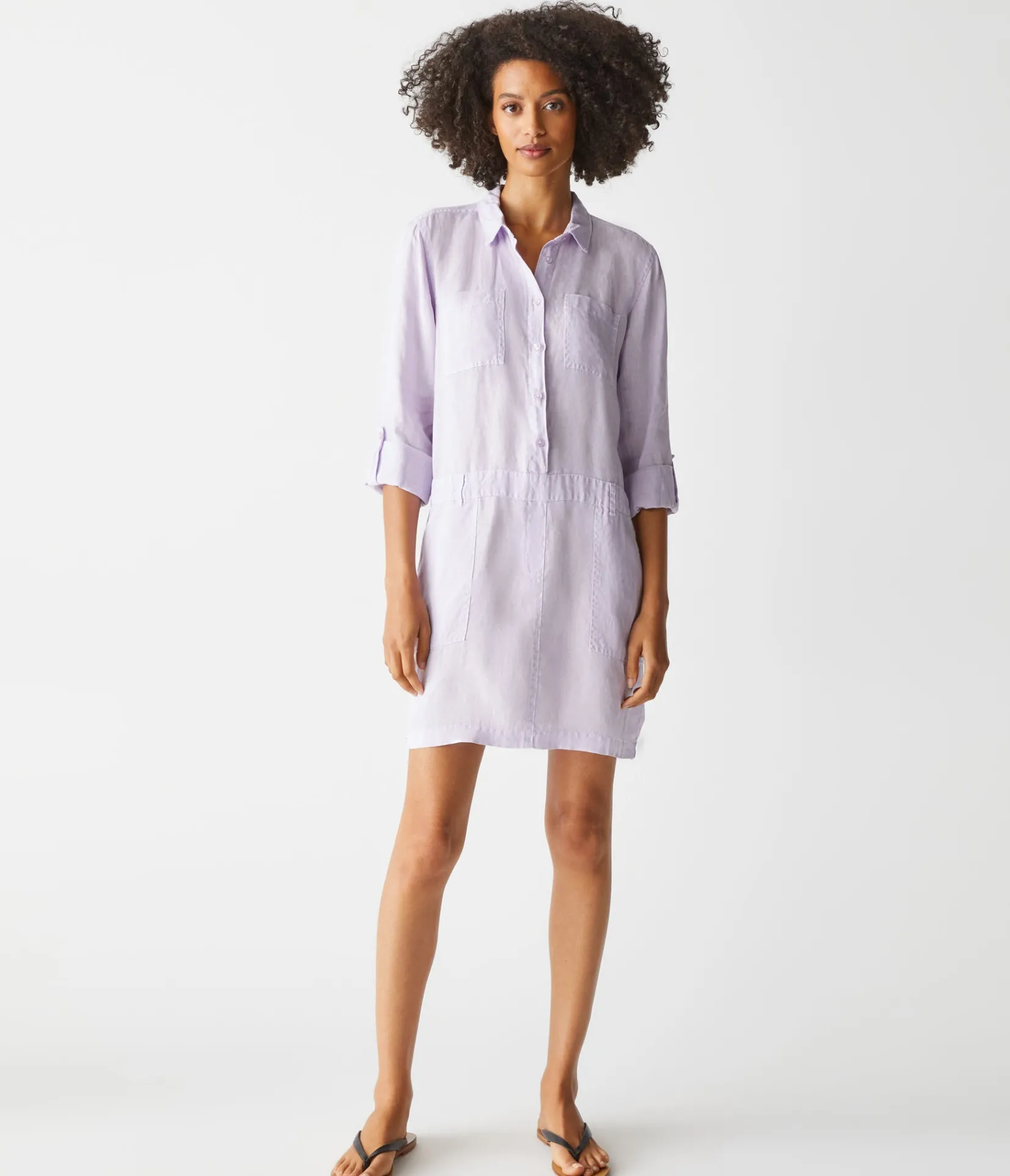 pilar_linen_shirt_dress_25.webp Michael Stars Pilar Linen Shirt Dress- Dresses | Mini Dresses
