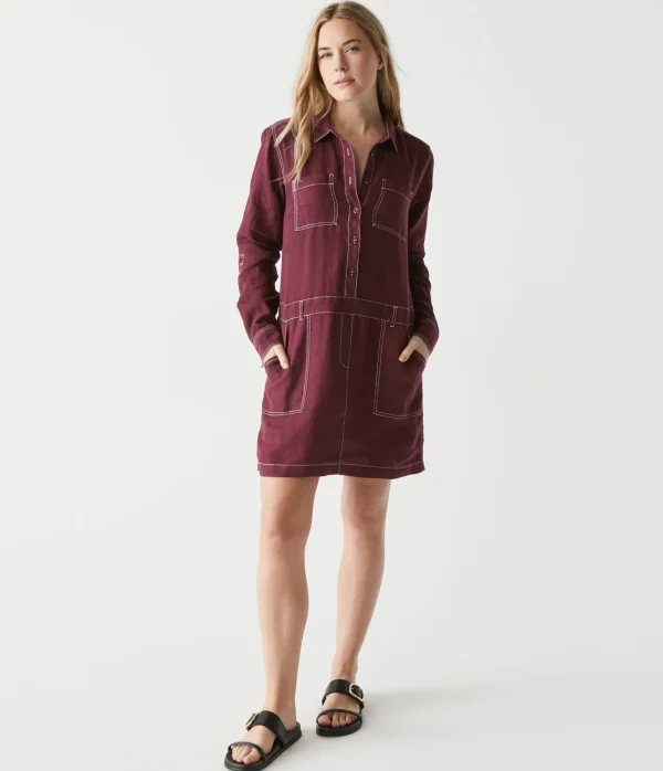 Michael Stars Pilar Linen Shirt Dress- Dresses | Mini Dresses