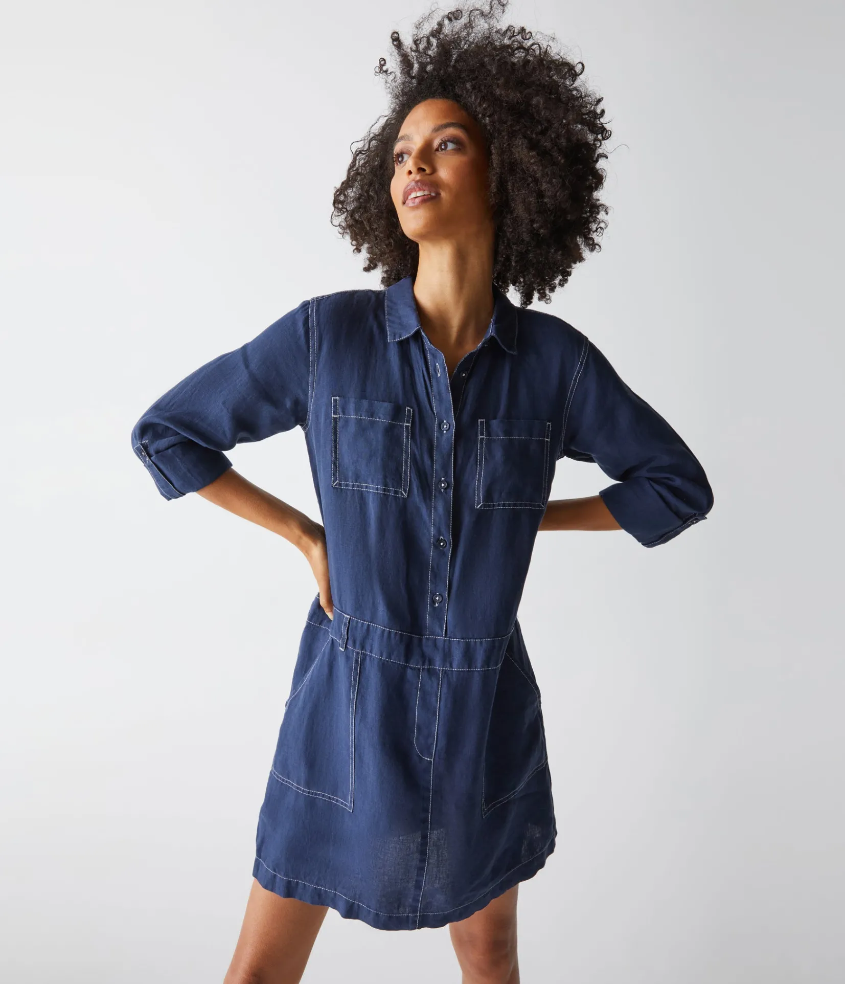 pilar_linen_shirt_dress_32.webp Michael Stars Pilar Linen Shirt Dress- Dresses | Mini Dresses
