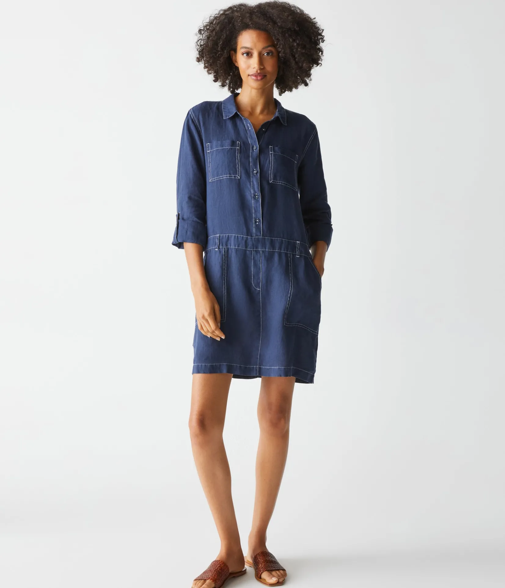 pilar_linen_shirt_dress_33.webp Michael Stars Pilar Linen Shirt Dress- Dresses | Mini Dresses