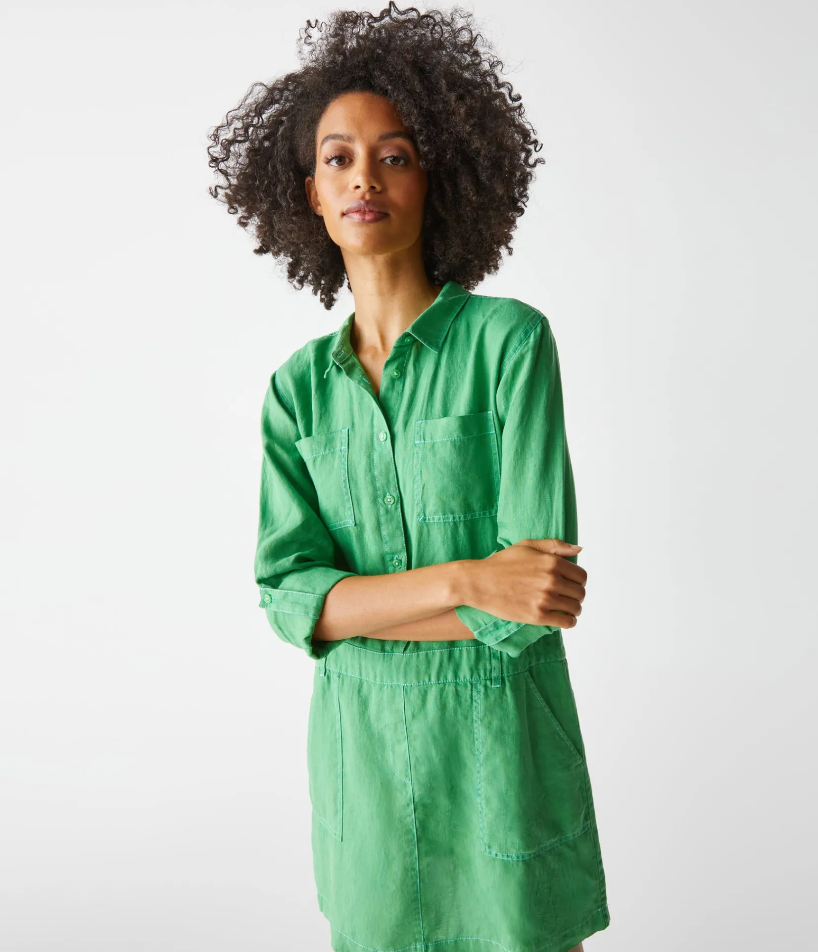 pilar_linen_shirt_dress_36.webp Michael Stars Pilar Linen Shirt Dress- Dresses | Mini Dresses