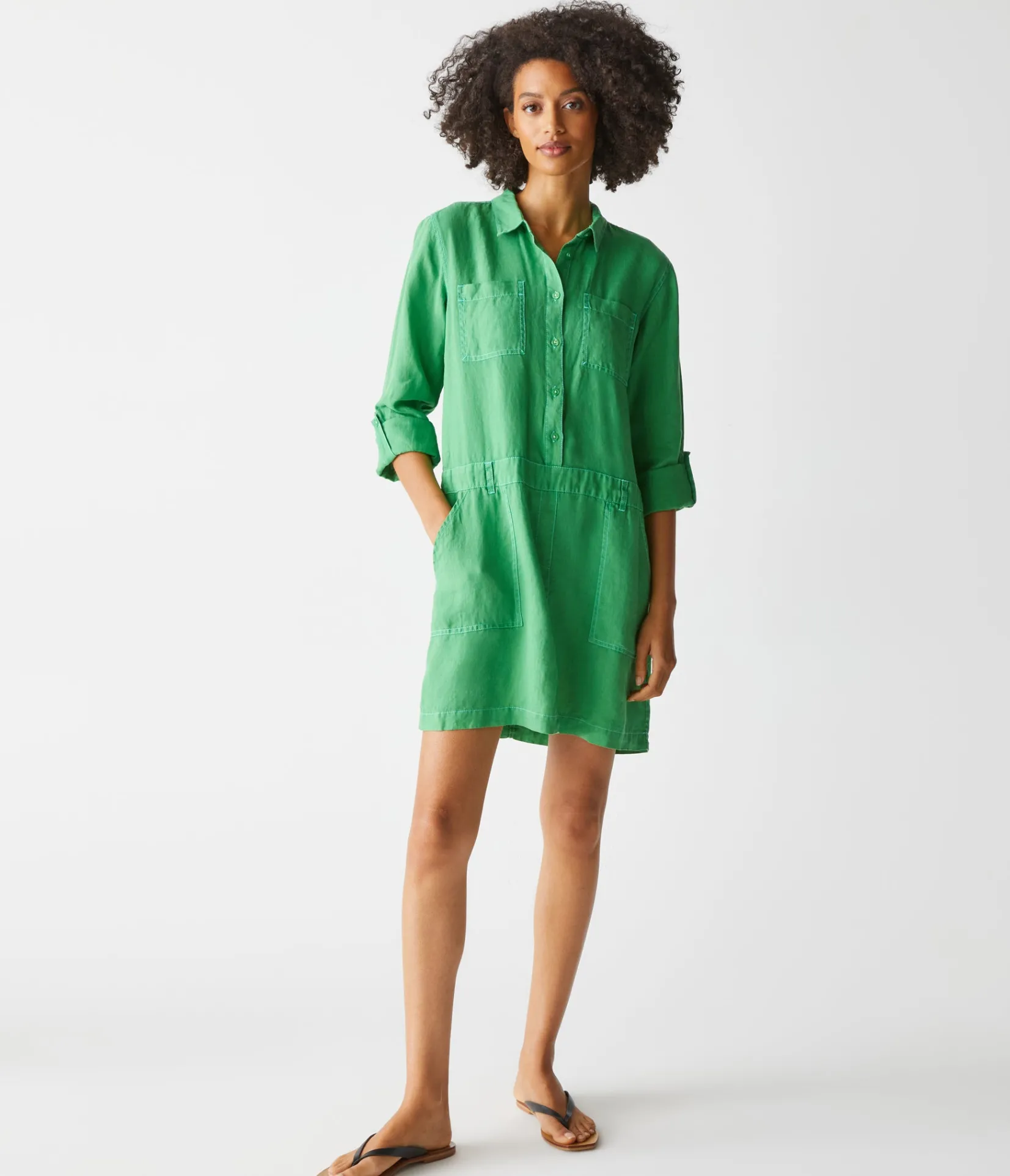 pilar_linen_shirt_dress_37.webp Michael Stars Pilar Linen Shirt Dress- Dresses | Mini Dresses