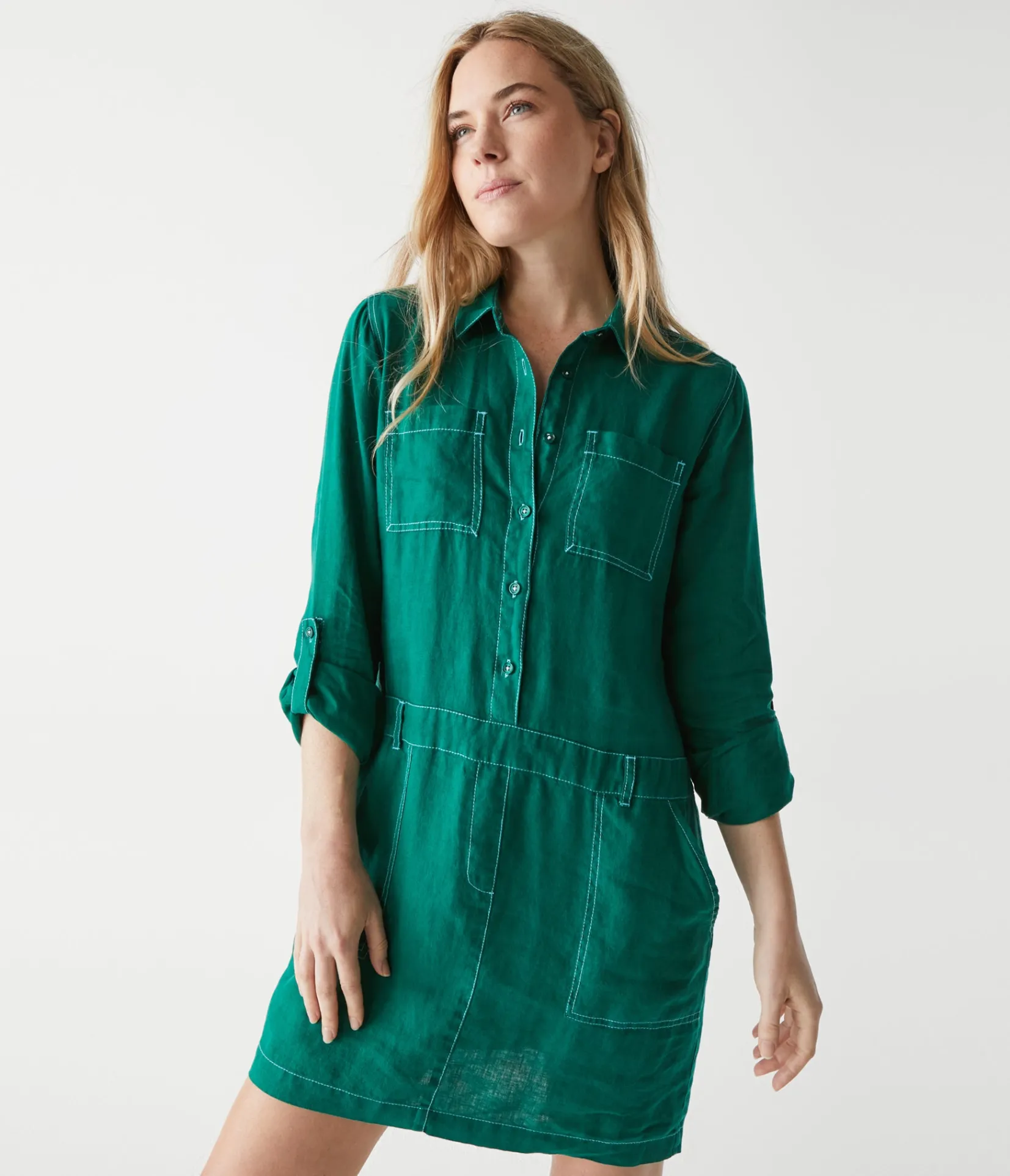 pilar_linen_shirt_dress_42.webp Michael Stars Pilar Linen Shirt Dress- Dresses | Mini Dresses