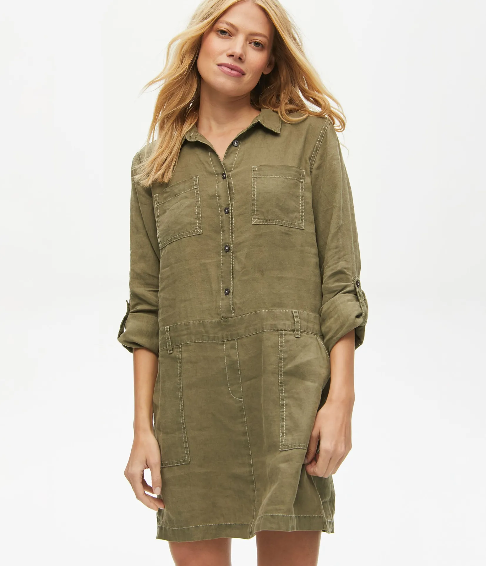 pilar_linen_shirt_dress_46.webp Michael Stars Pilar Linen Shirt Dress- Dresses | Mini Dresses