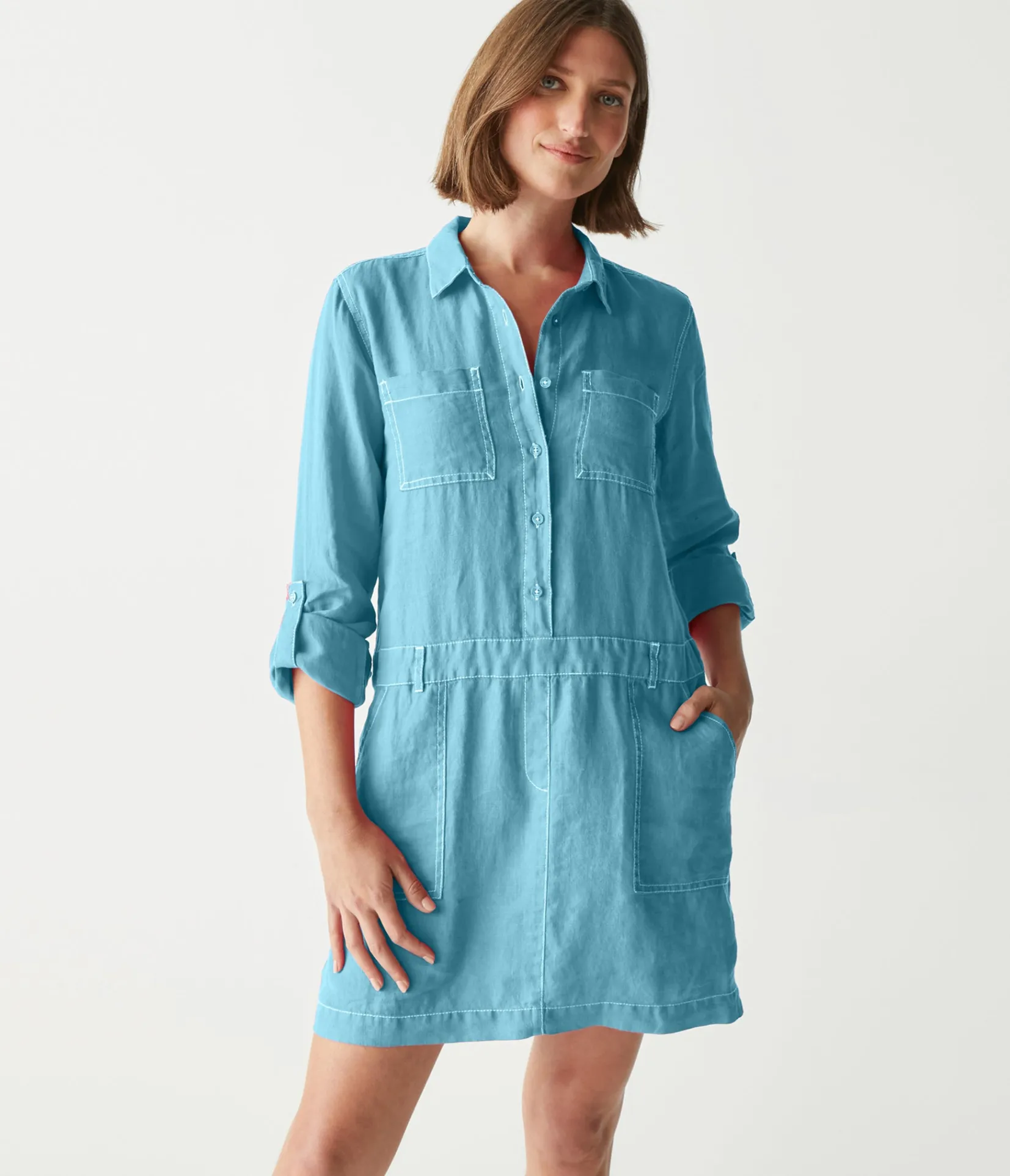 pilar_linen_shirt_dress_48.webp Michael Stars Pilar Linen Shirt Dress- Dresses | Mini Dresses