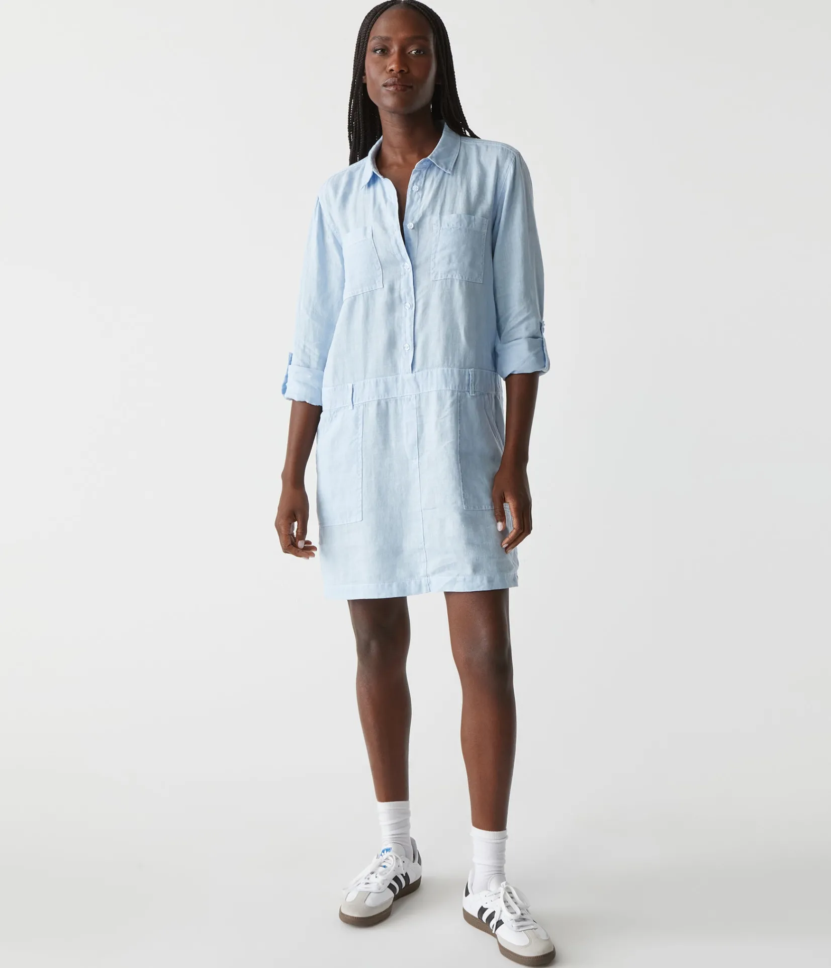 pilar_linen_shirt_dress_54.webp Michael Stars Pilar Linen Shirt Dress- Dresses | Mini Dresses