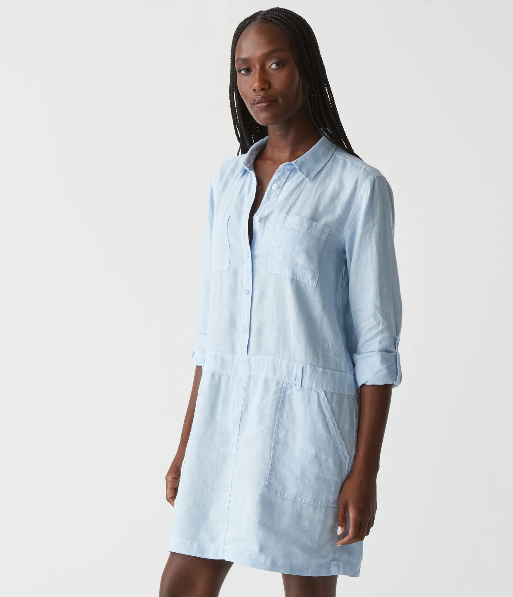 pilar_linen_shirt_dress_55.webp Michael Stars Pilar Linen Shirt Dress- Dresses | Mini Dresses