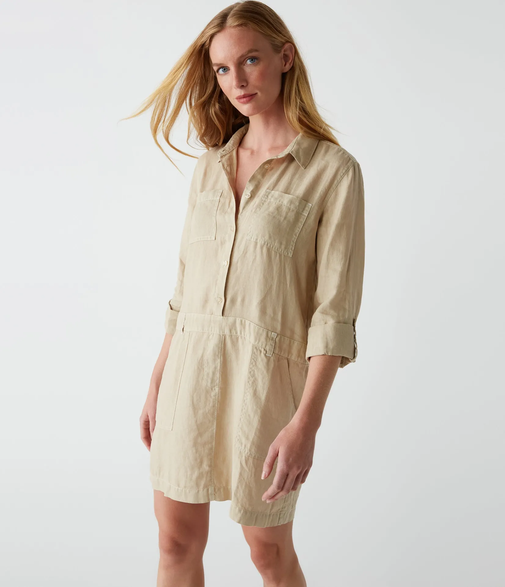 pilar_linen_shirt_dress_57.webp Michael Stars Pilar Linen Shirt Dress- Dresses | Mini Dresses