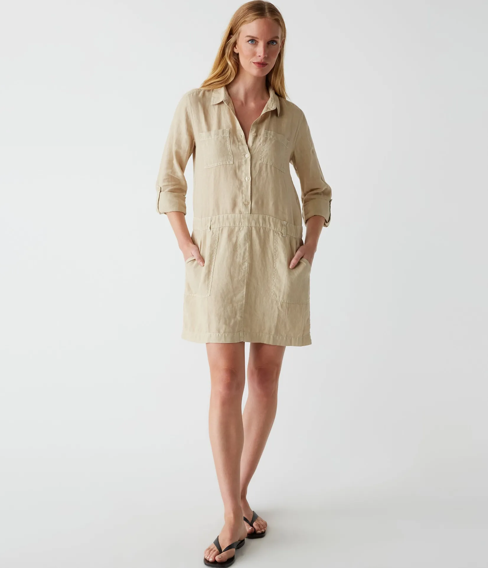 pilar_linen_shirt_dress_58.webp Michael Stars Pilar Linen Shirt Dress- Dresses | Mini Dresses