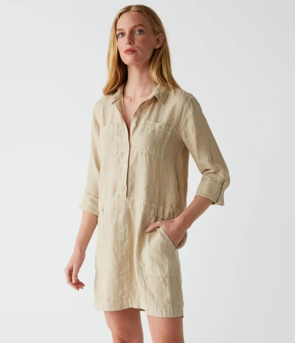 Michael Stars Pilar Linen Shirt Dress- Dresses | Mini Dresses