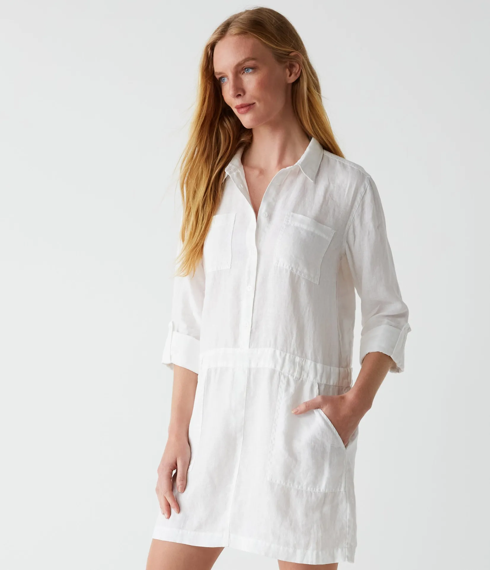 pilar_linen_shirt_dress_6.webp Michael Stars Pilar Linen Shirt Dress- Dresses | Mini Dresses