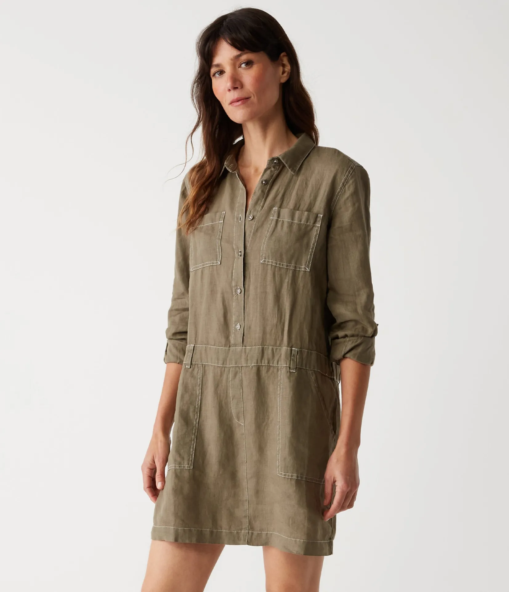 pilar_linen_shirt_dress_63.webp Michael Stars Pilar Linen Shirt Dress- Dresses | Mini Dresses