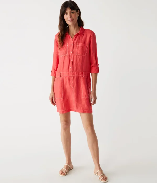 Michael Stars Pilar Linen Shirt Dress- Dresses | Mini Dresses