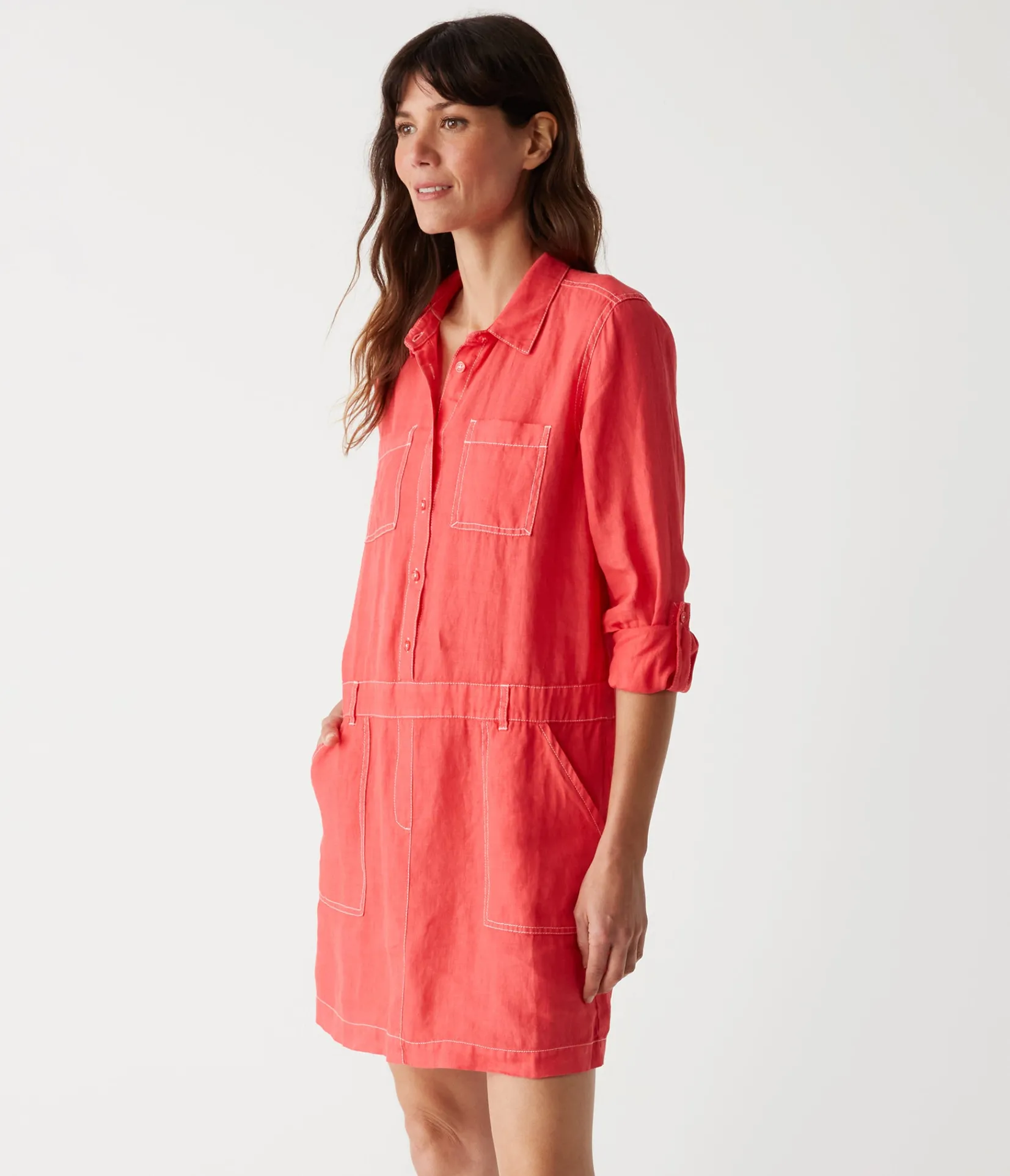 pilar_linen_shirt_dress_67.webp Michael Stars Pilar Linen Shirt Dress- Dresses | Mini Dresses