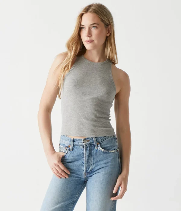 Michael Stars Pina Ribbed Halter Tank- Tank Tops | Ultra Rib T-Shirts