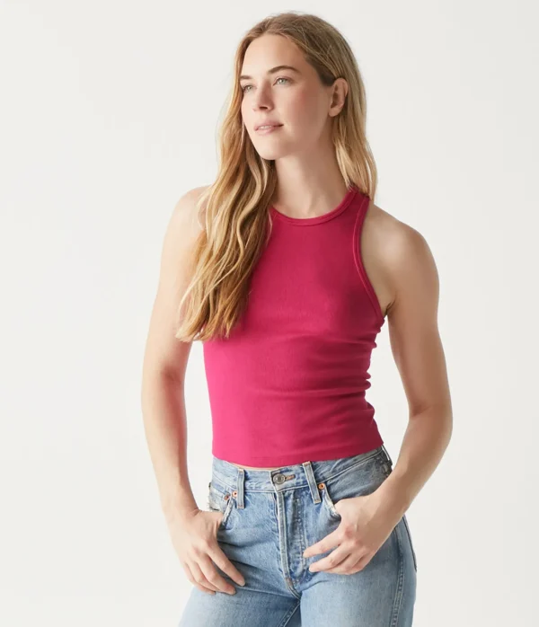 Michael Stars Pina Ribbed Halter Tank- Tank Tops | Ultra Rib T-Shirts