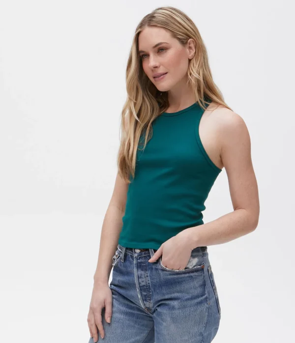 Michael Stars Pina Ribbed Halter Tank- Tank Tops | Ultra Rib T-Shirts